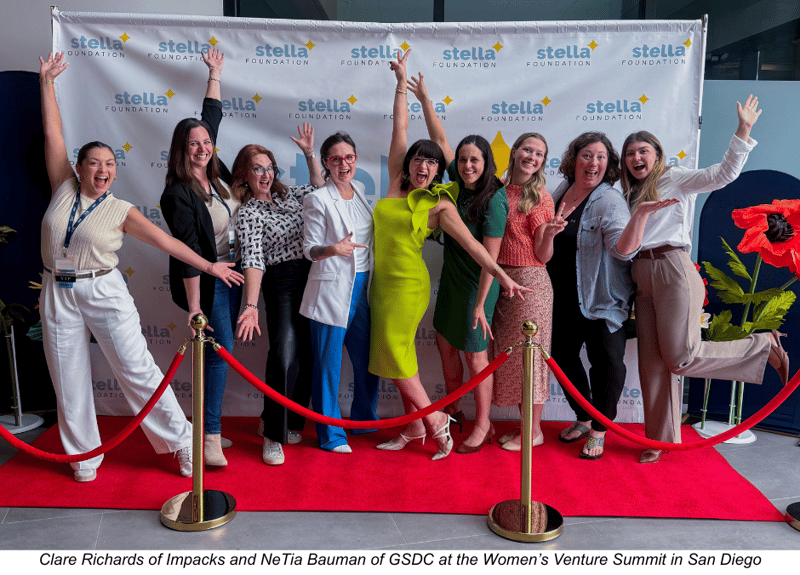 Clare Richards, Impacks, and NeTia Bauman, GSDC at the Women’s Venture Summit in San Diego